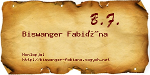 Biswanger Fabiána névjegykártya